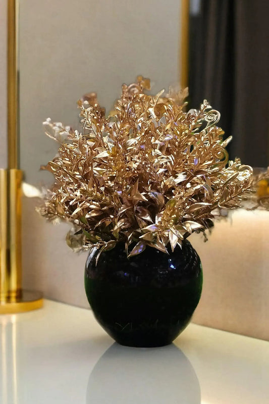 Set of 2 premium Black Vases with Golden Elegance